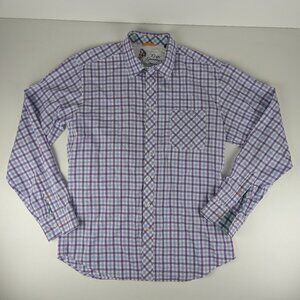 Reyn Spooner Shirt Mens XL Blue Purple Plaid Long Sleeve Button Up Living Aloha.